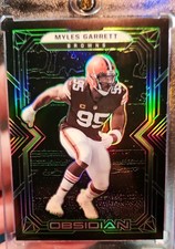 2022 Panini Obsidian - Myles Garrett #28 Electric Etch Green /50 picture