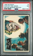 1966 TOPPS BATMAN 1989 DELUXE REISSUE EDITION FACE OF THE JOKER #9 PSA 7 picture
