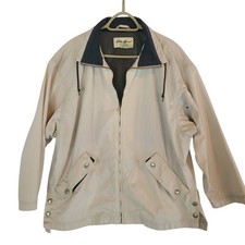 Vintage Eddie Bauer Mesh Lined Windbreaker Jacket Womens M Stone Oversized Gorpc picture