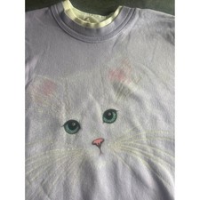 VTG Morning Sun Vintage Lavender Purple Cat Graphic  Medium picture