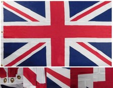 8X12 Embroidered Sewn UK United Kingdom 600D SYNTHETIC COTTON HUGE Flag picture