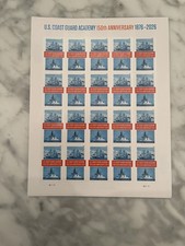 US 6117 Coast Guard Academy Full sheet  Of 20 MNH 2026. New And Attractive picture