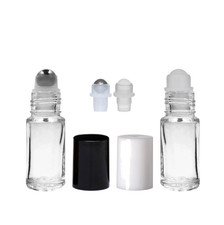 144 Mini Glass Roller Bottles, Cologne Travel Bottles, 5 ml dram Small Roll On picture