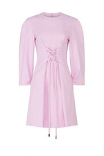 Tibi Dress Womens 00 Pink Chalky Drape Corset Mini Long Sleeve Crepe Party picture