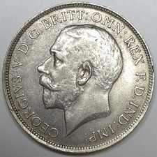 1919 Great Britain Silver Florin - VF+ Rim Ding (Lot#1) picture
