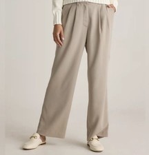 Quince Stretch Crepe Pleated Wide Leg Pant 8 Sand Quiet Luxury Capsule Mininal picture