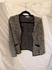 Roz & Ali black white open-front cardigan S picture