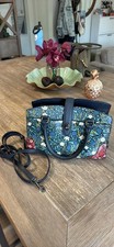 Coach Mercer 24 Floral Satchel Leather Bag Handbag Blue Teal Multi 57703 Rare picture