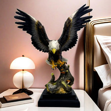 16.9 Inch Large Bald Eagle Statue Resin Sculpture Frgurine Gift for Home Decor O picture