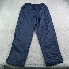 Vintage Nike Pants Men Large Blue Windbreaker Lined Track Swishy Y2K Streetwear picture