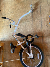 White & Black Bicycle with Fenders and Chain Guard, White Frame Black Seat picture