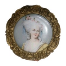 Antique Hand Painted Porcelain Portrait Plaque Marie Antoinette KPM Dresden... picture