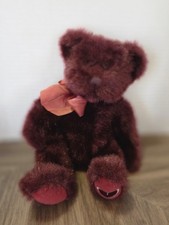 vintage Russ Berrie burgundy or wine-red plush teddy bear, Minx picture