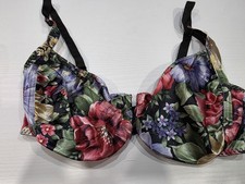 VTG Second Skin Satin Underwire Bra NWT Fruit Of The Loom Ruched Nice Print 36D picture
