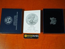 NO COIN: 2019 S ENHANCED REVERSE PROOF SILVER EAGLE BOX/COA OGP ONLY picture