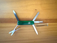 Victorinox Swiss Army Knife Cavalier Transparent Green 58mm w8 Tools Retired picture