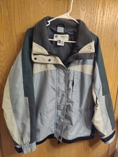 Columbia Core Interchange Women's L Gray/Beige/Green 3-in-1 Jacket Full Zip picture