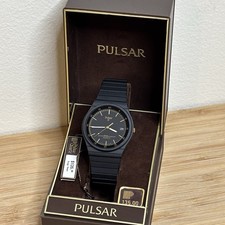 NOS Neo Vintage Pulsar by Seiko Y112-7049 Black Tone SQ Quartz Rare 7” - New Bat picture