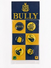 RARE ROCKSTAR GAMES BULLY PS2 2006 6 PIN BUTTON SET SEALED PROMO picture