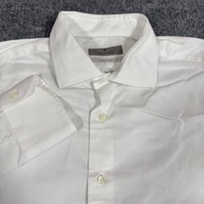 Canali Impeccabile Dress Shirt Mens 16.5 42 White Cotton Made in Italy EUC picture
