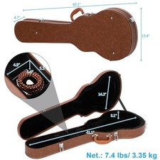 Glarry Microgroov Bulge Surface Electric for GLP Guitar Hard Case with Lock picture