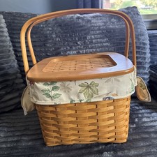 Longaberger 2001 Classic Hostess Weekender Basket Botanical Linerand Protector  picture