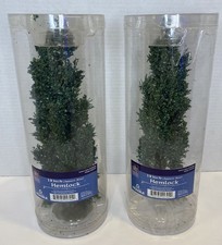 2 Lemax Carole Towne 2002 Hemlock 12” Christmas Village Trees #24794 Retired picture