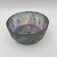 Vintage Rueben Glass Hand Painted By Nouveau Art Glass 6.75” Dia. x 3” H BOWL picture