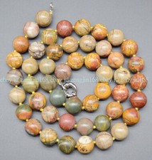 6/8/10/12/14mm Multicolor Picasso Jasper Round Gemstone Beads Necklace 18'' picture