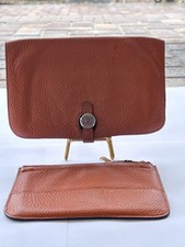 Hermes Dogon Duo Togo Leather Orange Wallet w/ Removable Pouch 2006 J Stamp picture