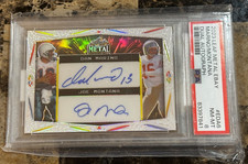 Dan Marino Joe Montana 2023 Leaf Metal Dual AUTO 4/4 - PSA 8 & Ebay Auth. Label picture