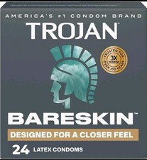 TROJAN BARESKIN 24 Count Ultra Thin Latex Condoms with Lubricant 🔥 PRICE 🫳👅🫦 picture