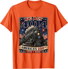 Big Boy 4014 Train 4th of July Retro US Flag Vintage Apparel Unisex T-Shirt picture