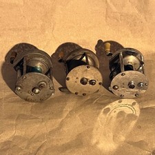 Pflueger 4 Brothers Vintage Baitcasting Fishing Reels Set of 3 Silver Antique picture