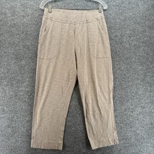Escape Habitat Pants Womens M Tan Pull On Capri Straight Lagenlook Casual Cotton picture