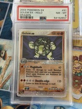 2003 POKEMON EX DRAGON #91 GOLEM EX-HOLO PSA 8 picture