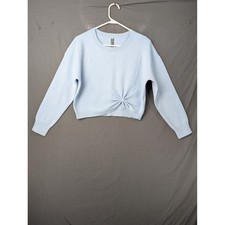 Anthropologie All Our Days Twist Front Pullover Sweater Light Blue OB1773405 picture