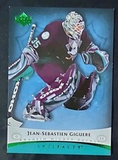 🔥 Jean-Sebastien Giguere #1 Anaheim Ducks Hockey Green /25 UD Artifacts 05-06 picture