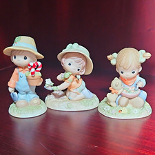 Precious Moments Porcelain Figurines Lot of 3 Multicolor People Theme 2000s picture