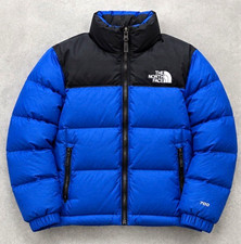 The North Face Men’s 700 Down Puffer Jacket M Blue/Black Colorblock Full Zip picture