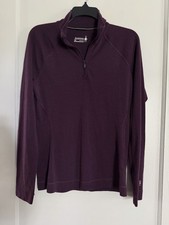 Smartwool Women’s Merino Wool 1/4 Zip Base Layer Pullover Purple Large L/G picture