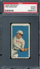 1909-1911 T206 TRIS SPEAKER Boston Red Sox HOF RC Rookie Card Piedmont PSA 2mc picture