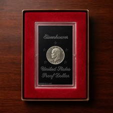 US Mint 1971-S Eisenhower 40% Silver PROOF Dollar with Original Brown Box picture