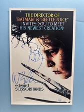 EDWARD SCISSORHANDS MOVIE POSTER 11x17 SIGNED by 2 AUTHENTICATED with COA picture