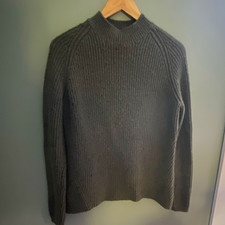 KÜHL Women’s Green Rib-Knit Mock Neck Pullover Sweater Logo Size S picture