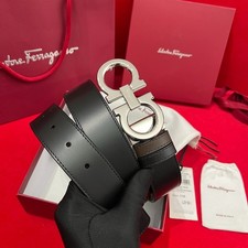 Salvatore Ferragamo Gancini Men's Reversible Leather Belt picture