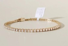 4CT Genuine Natural Diamond Tennis Bracelet For Wedding Sale  14k Yellow Gold picture