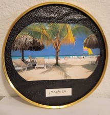 Vintage Round Metal Framed Photo Montego Bay Jamaica By E.S.Pinnock picture
