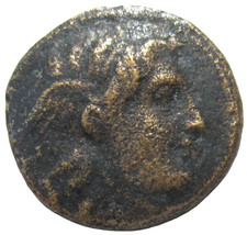 SELEUCID KINGDOM. AE 15. SELEUKOS I NIKATOR, 312-281 BC. WINGED MEDUSA/BULL. picture