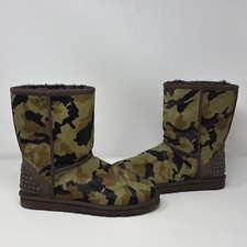 NOS UGG Australia Rowland Camo Green Brown Calf Hair 1003389 6 STORE MODEL RARE picture